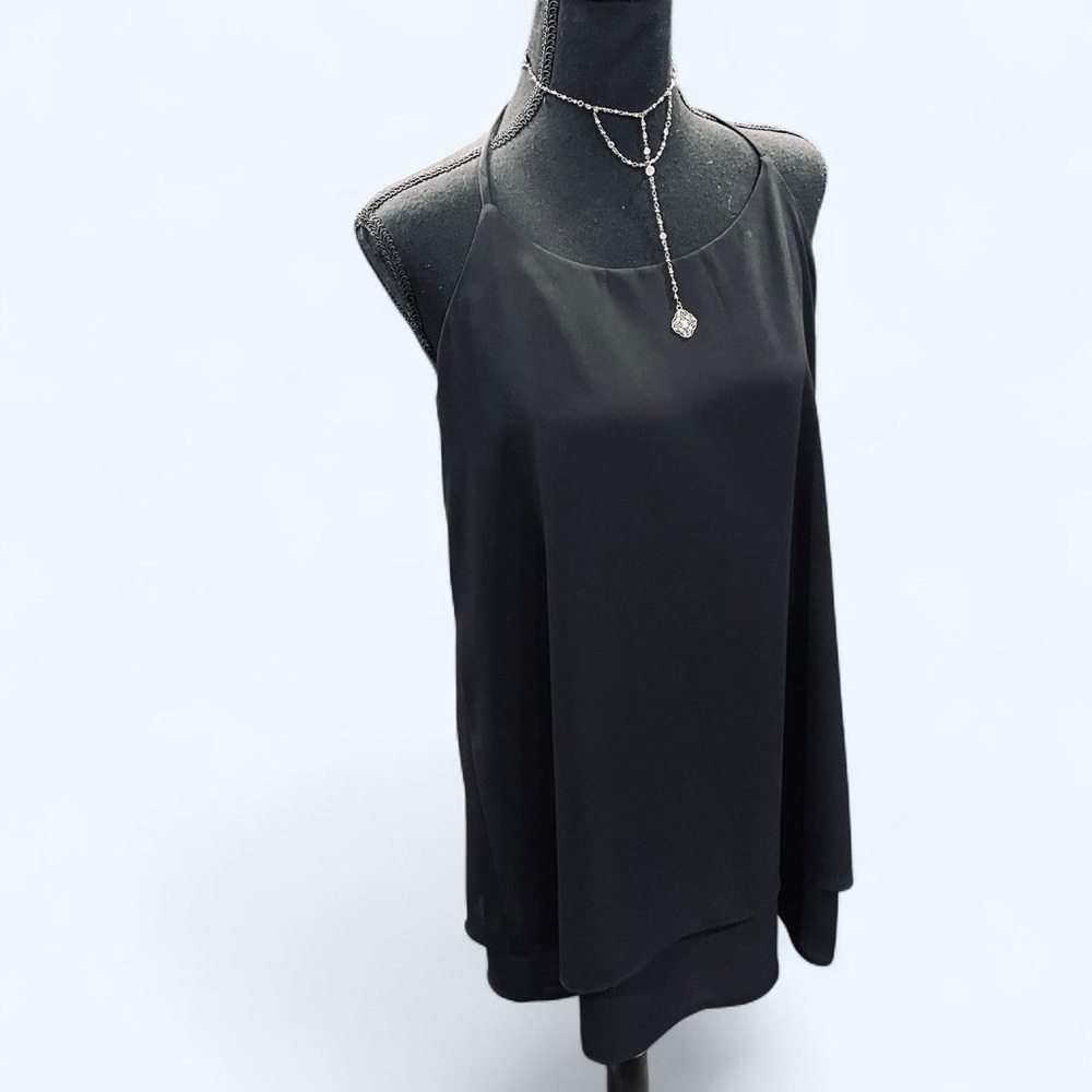 Black Loose Mini Spaghetti Strap Slip Dress Medium
